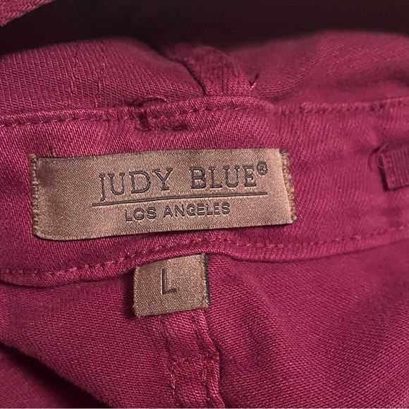 Judy Blue High Waist Bib Overalls Jeans Boyfriend Cuff Women’s Large - Picture 11 of 12
